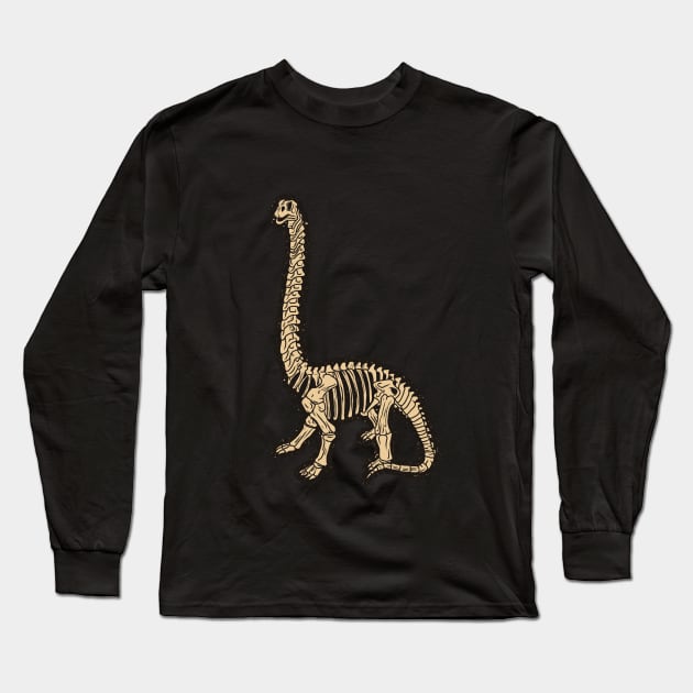 Brontosaurus T-shirt, Braciosaurus Shirt, Large Herbivore Skeleton Tshirt, Vegetarian Dinosaur Bones Tee, Paleontologist, Apatosaurus Long Sleeve T-Shirt by theglaze